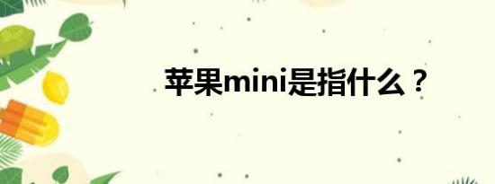 苹果mini是指什么？