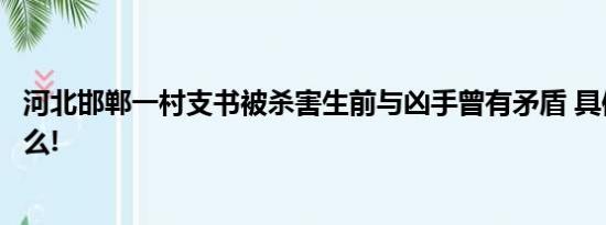 河北邯郸一村支书被杀害生前与凶手曾有矛盾 具体情况是什么!