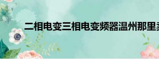 二相电变三相电变频器温州那里卖