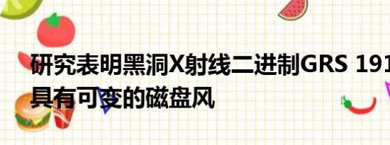 研究表明黑洞X射线二进制GRS 1915+105具有可变的磁盘风