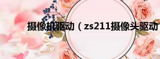 摄像机驱动（zs211摄像头驱动）