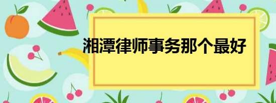 湘潭律师事务那个最好