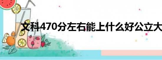 文科470分左右能上什么好公立大学