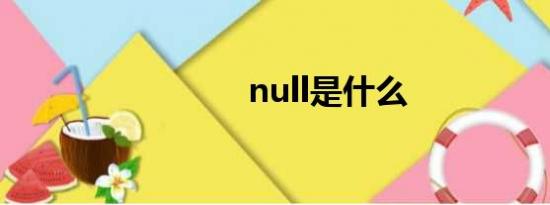 null是什么