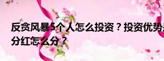 反贪风暴5个人怎么投资？投资优势是什么？分红怎么分？