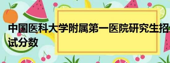 中国医科大学附属第一医院研究生招生官网入试分数