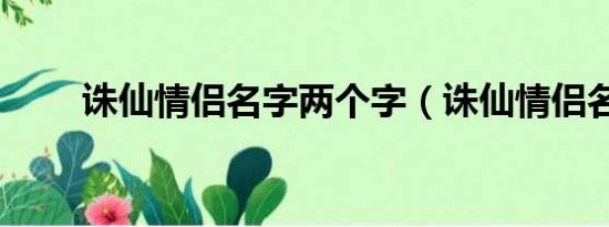 诛仙情侣名字两个字（诛仙情侣名）