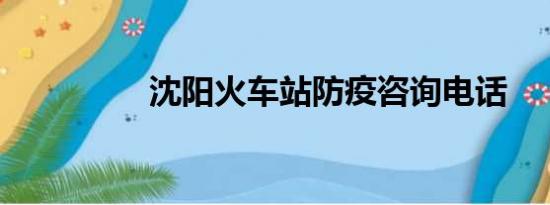 沈阳火车站防疫咨询电话