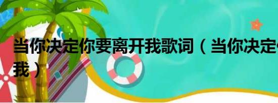 当你决定你要离开我歌词（当你决定你要离开我）