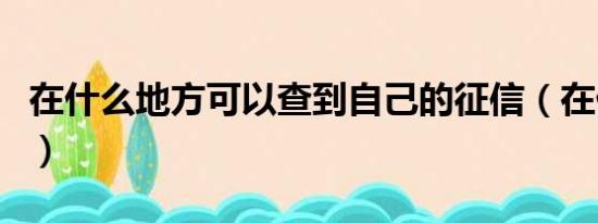 在什么地方可以查到自己的征信（在什么地方）