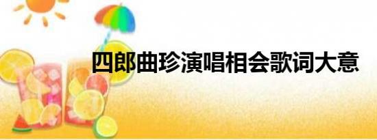 四郎曲珍演唱相会歌词大意