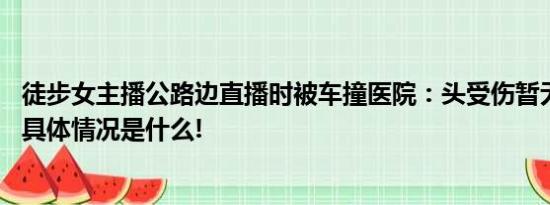 徒步女主播公路边直播时被车撞医院：头受伤暂无生命危险 具体情况是什么!