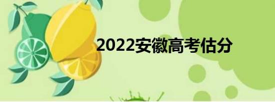 2022安徽高考估分