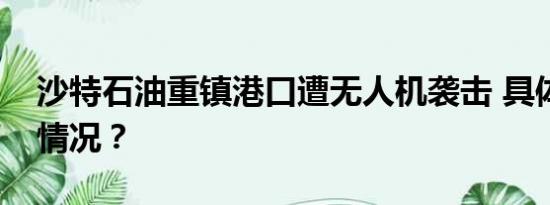 沙特石油重镇港口遭无人机袭击 具体是什么情况？