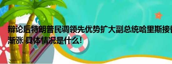 辩论后特朗普民调领先优势扩大副总统哈里斯接替拜登呼声渐涨 具体情况是什么!