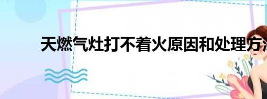 天燃气灶打不着火原因和处理方法