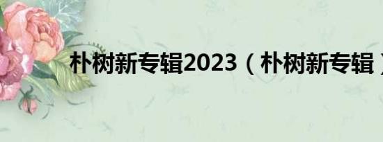 朴树新专辑2023（朴树新专辑）