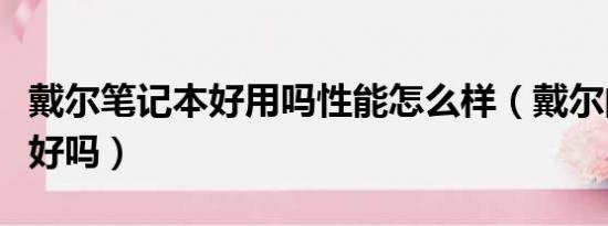 戴尔笔记本好用吗性能怎么样（戴尔的笔记本好吗）