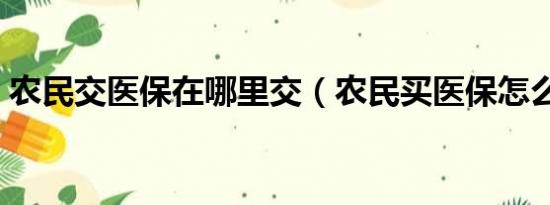 农民交医保在哪里交（农民买医保怎么缴费）