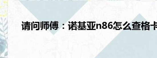 请问师傅：诺基亚n86怎么查格卡？