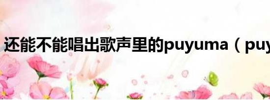 还能不能唱出歌声里的puyuma（puyuma）