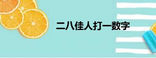 二八佳人打一数字