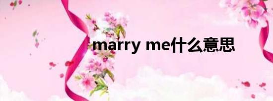 marry me什么意思