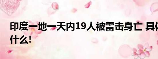 印度一地一天内19人被雷击身亡 具体情况是什么!