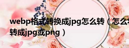 webp格式转换成jpg怎么转（怎么将webp转成jpg或png）