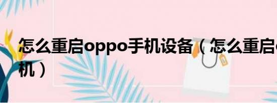 怎么重启oppo手机设备（怎么重启oppo手机）