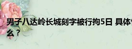 男子八达岭长城刻字被行拘5日 具体情况是什么？