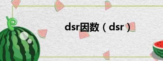 dsr因数（dsr）