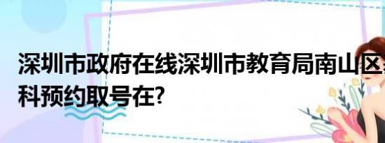 深圳市政府在线深圳市教育局南山区基础教育科预约取号在?