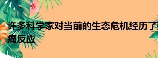 许多科学家对当前的生态危机经历了强烈的悲痛反应