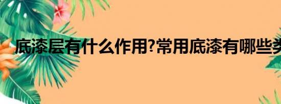 底漆层有什么作用?常用底漆有哪些类型?(