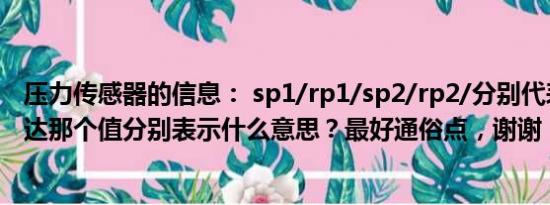 压力传感器的信息： sp1/rp1/sp2/rp2/分别代表什么？到达那个值分别表示什么意思？最好通俗点，谢谢！