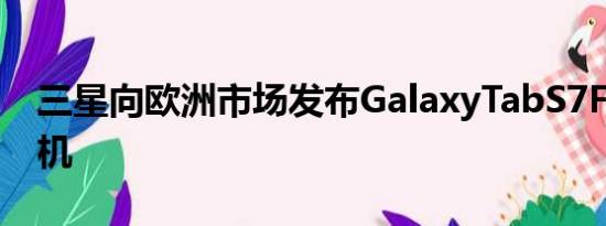 三星向欧洲市场发布GalaxyTabS7FE智能手机