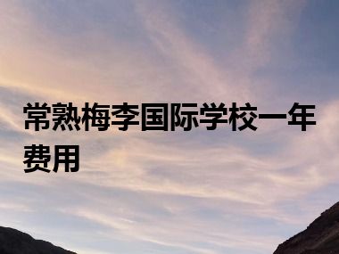 常熟梅李国际学校一年费用