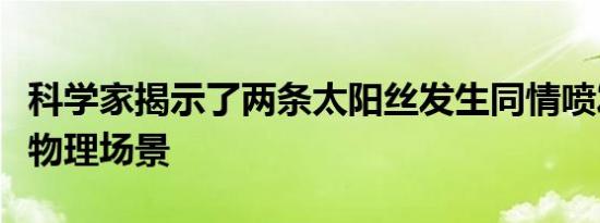 科学家揭示了两条太阳丝发生同情喷发的完整物理场景