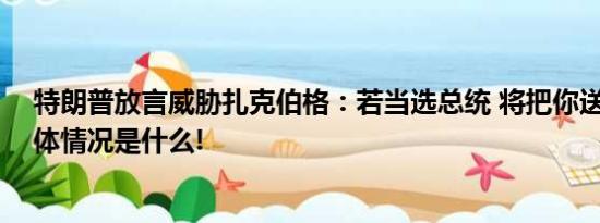 特朗普放言威胁扎克伯格：若当选总统 将把你送进监狱 具体情况是什么!