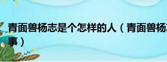 青面兽杨志是个怎样的人（青面兽杨志的三件事）