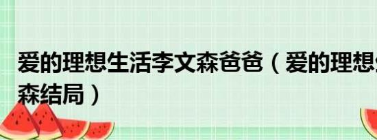 爱的理想生活李文森爸爸（爱的理想生活李文森结局）