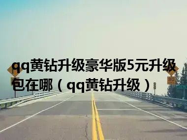 qq黄钻升级豪华版5元升级包在哪（qq黄钻升级）