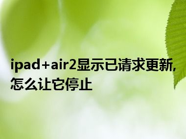 ipad+air2显示已请求更新,怎么让它停止