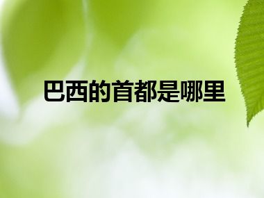 巴西的首都是哪里