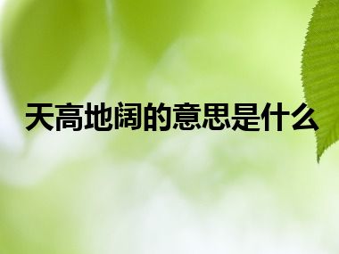 天高地阔的意思是什么