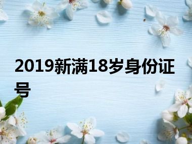 2019新满18岁身份证号