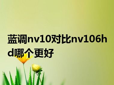 蓝调nv10对比nv106hd哪个更好