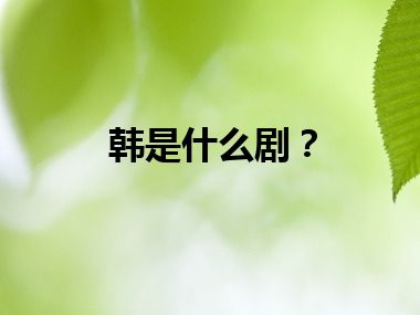 韩是什么剧？