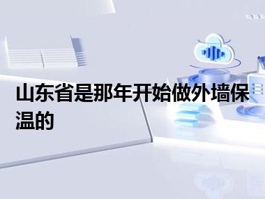 山东省是那年开始做外墙保温的